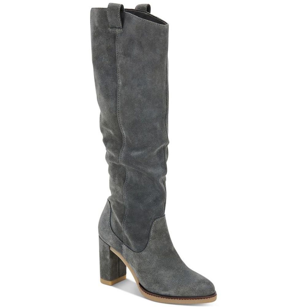 Dolce Vita Womens Sarie Gray Suede Tall Pull On Just Below Knee Boots Shoes NWOT